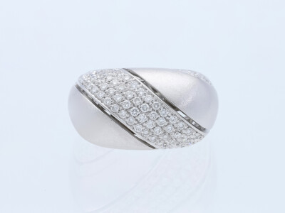 Juwelier Damiani Ring 120 Brillanten 750 Weiss Gold 18 Karat 14,62 Gramm Deta