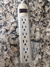 Relocatable Power Tap Surge Protection 6 Outlet 125VAC 15A On Off Reset Switch