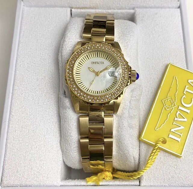 NWT Invicta Angel Gold Watch NWT Invicta Angel Mother of Pearl Dial Ladies Two Tone Watch  main image 2