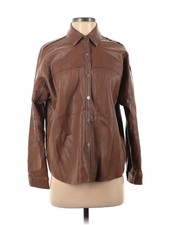 Vici Women Brown Faux Leather Jacket S