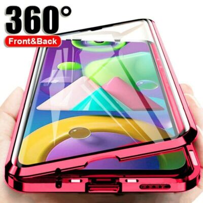 For Samsung Galaxy S21 S22+ Magnetic Adsorption Double Glass Protect Phone Case