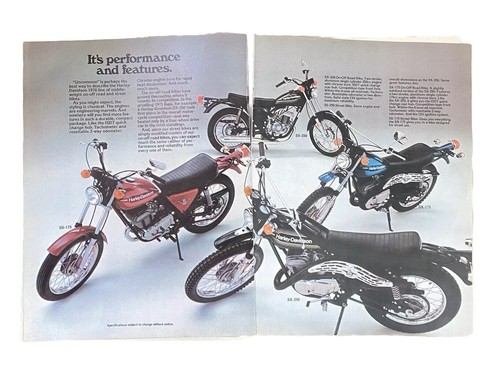 1976 Harley-Davidson Motorcycle Vintage Ad Poster Magazine Pull Out Full Lineup - Picture 4 of 6