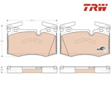 Brake pad set, disc brake Cotec TRW GDB1948 for Mini