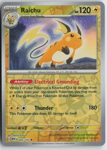 Raichu 026/165 Reverse Holo Rare – Scarlet & Violet 151