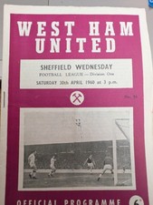 west ham utd v sheffield wednesday div1 30/04/1960