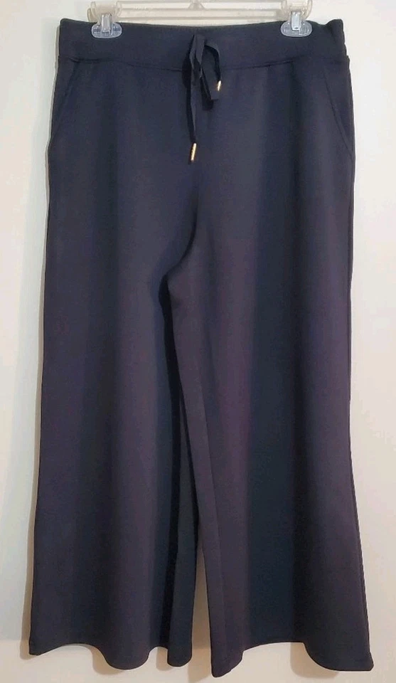 Pantalón Boston Proper negro Athleisure Luxe Lounge cordón pierna ancha M nuevo sin etiquetas Foto 4 de 4