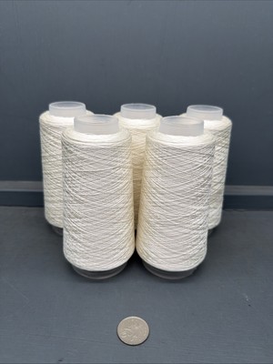 5 X 100G CREMEWEISSE FARBE 2/80 NM 100% SEHR FEINES SEIDENGARN CREME
