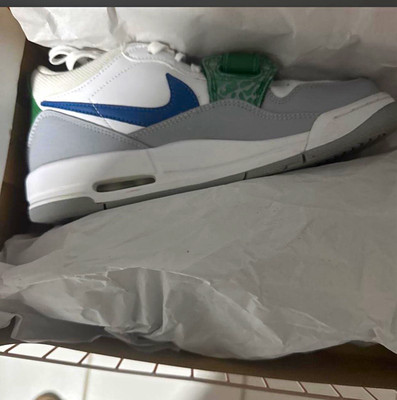 Nike Air Force 1 Men's Low Top Colorblock Sneakers White Gray Blue Green