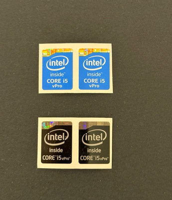 Intel Inside i5 vPro Laptop / PC Sticker Label Decal Badge, 16mm x 21mm