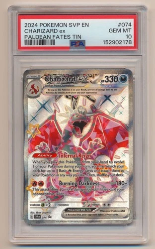 PSA 10 Pokemon Paldean Fates Black Star Promo Charizard EX SVP EN #074 GEM MINT!