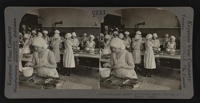 Photo:Quebec Canada 1900s Public School Domestic Science Cooking Class