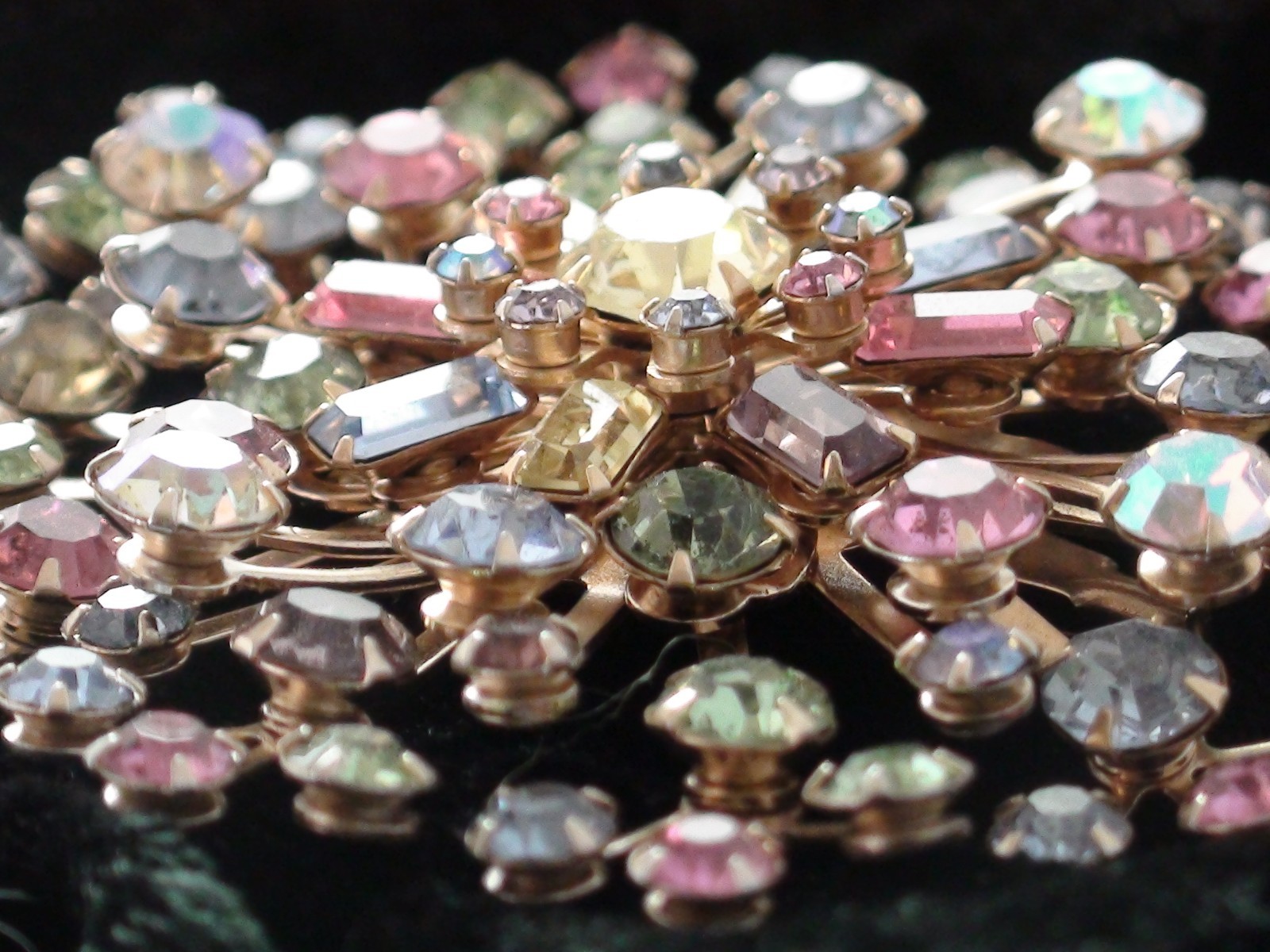 Large Circular Dimensional Brooch multi colored s… - image 3