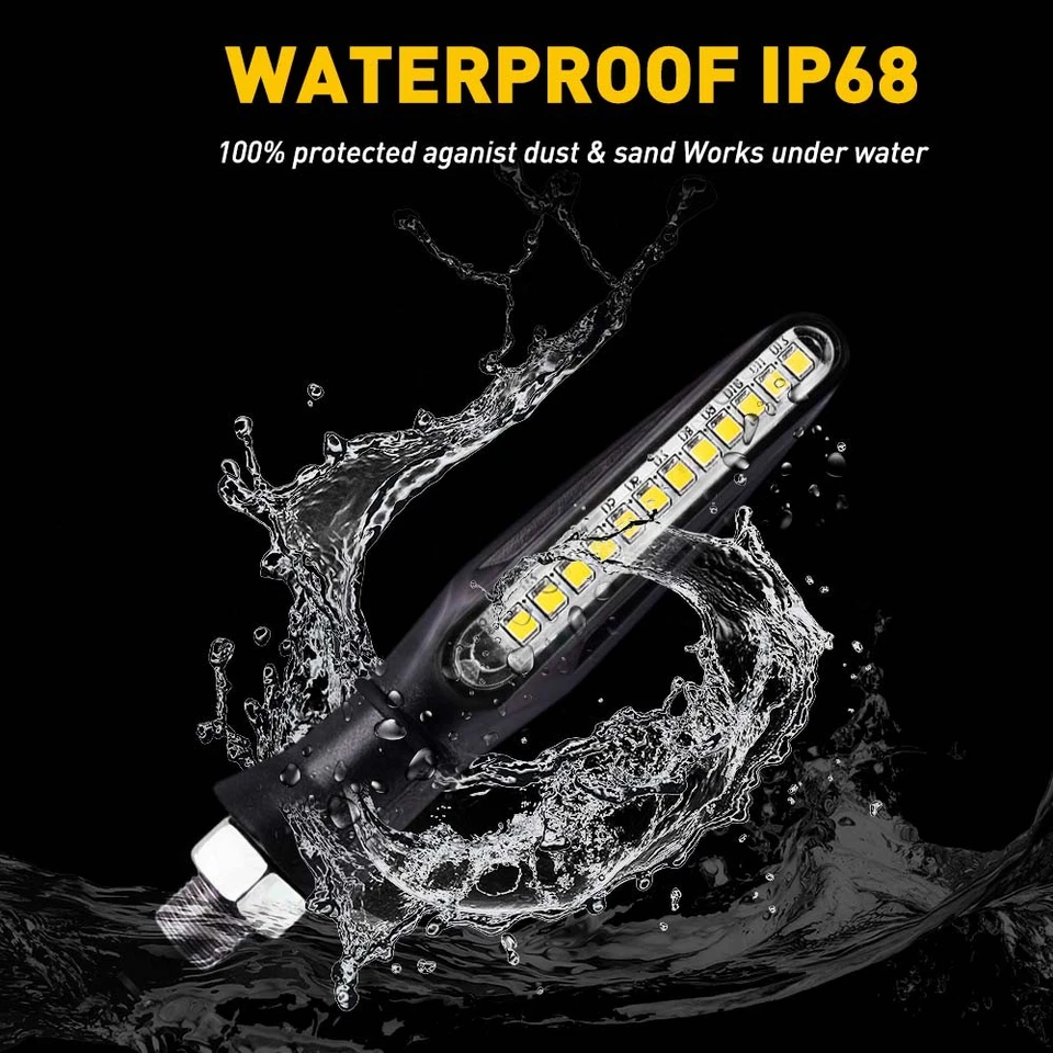 Señales LED Giratorias Intermitente Delantero Trasero Impermeable Flujo Secuencial Nuevo Foto 4 de 4