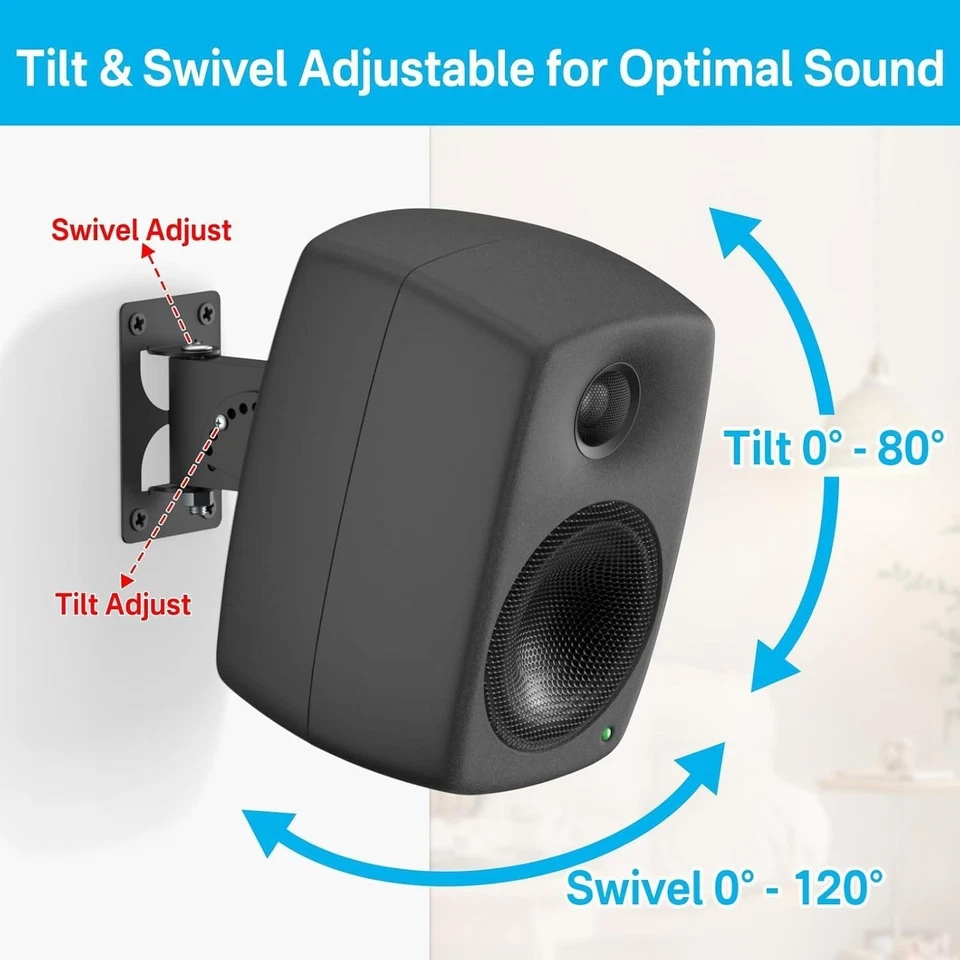 Metal Speaker Wall Mount for Genelec Speaker Mount - Tilt & Swivel Studio Monito - Image 3 of 3