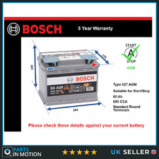 AGM Battery fits MERCEDES A150 A180 A180D CLA180 C250 Stop Start 027 AGM