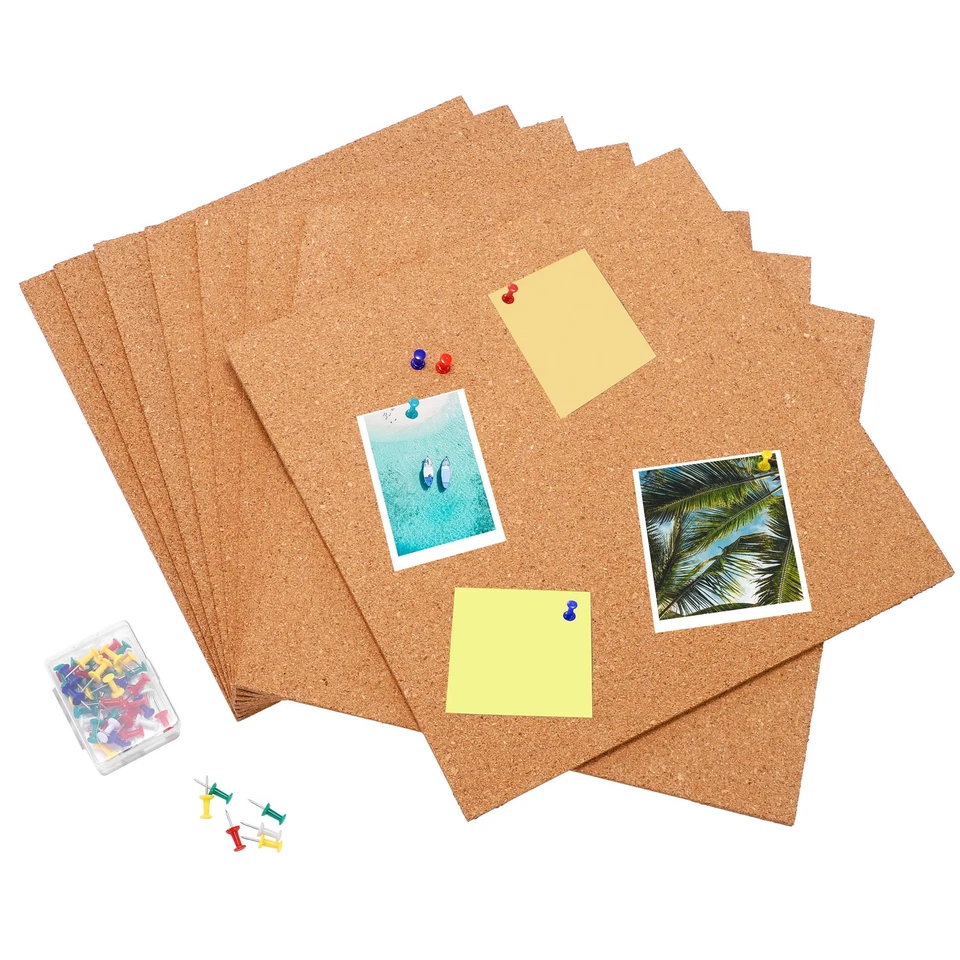 Cork Board 12x12 -12 Pack Bulletin Boards 1/4 Thick Square Decorative Cork Ti... - Image 4 of 4
