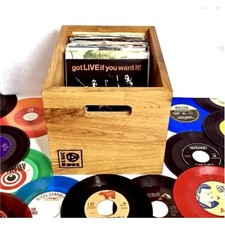 Spieluhr Design 7" Vinyl Aufbewahrungsbox - Eiche geölt