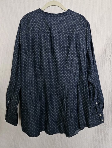 Damen 2X St. John's Bay Roll-Riegelärmel Knopfleiste Bluse blau & weiß NEU - Bild 8 von 15