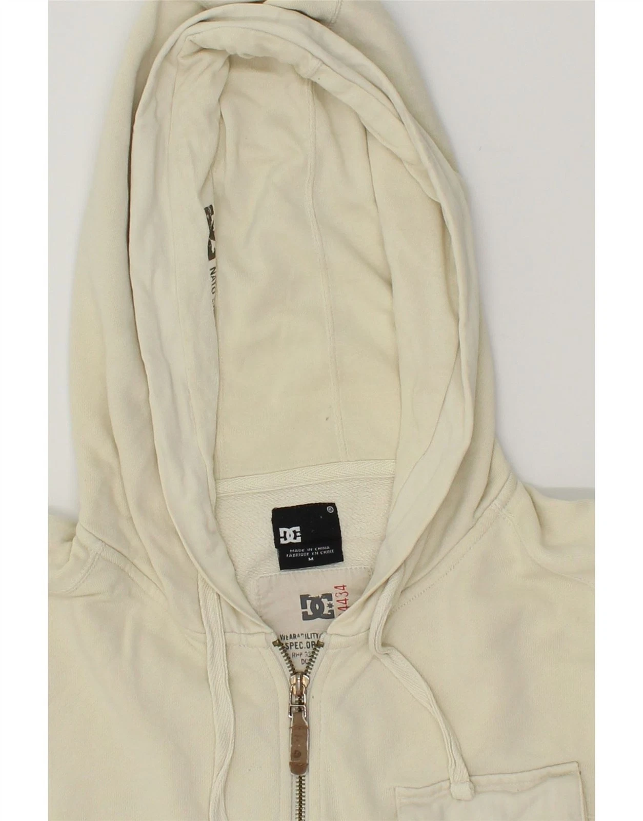 OFF WHITE DC Felpa con cappuccio e zip uomo media off bianco cotone DE09