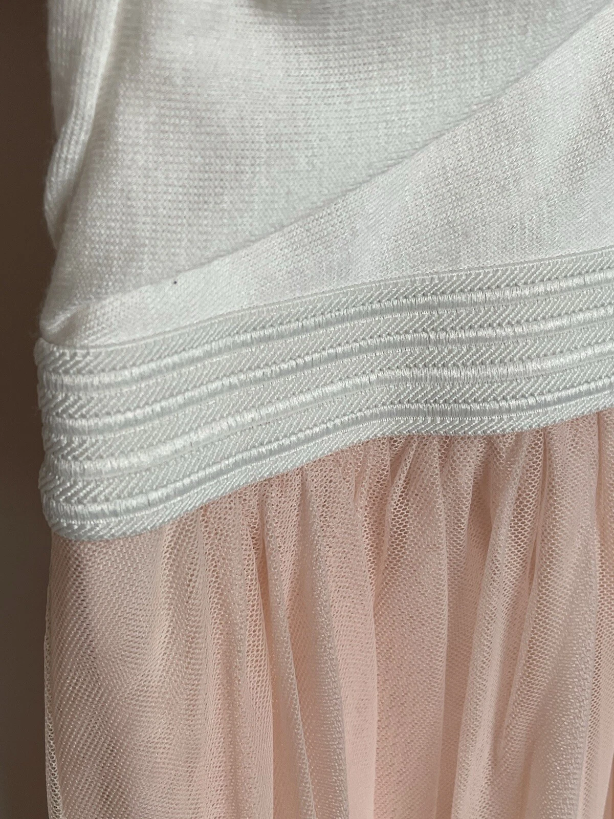 VALENTINO Abito donna ANTHROPOLOGIE HD IN PARIS rosa avorio DARLA scollo a V gonna tulle XL