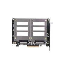 U.2 SSD to PCIe X8 Adapter PCIE 4.0 to Dual 2x U.2 SFF-8639 Disk Riser Card 20oy
