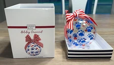 Crown And Ivy Christmas Holiday Ornament Dog Paws And Hearts