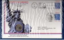 1986 Statue of Liberty Commemorative First Day Cover & Half Dollar & French PC!