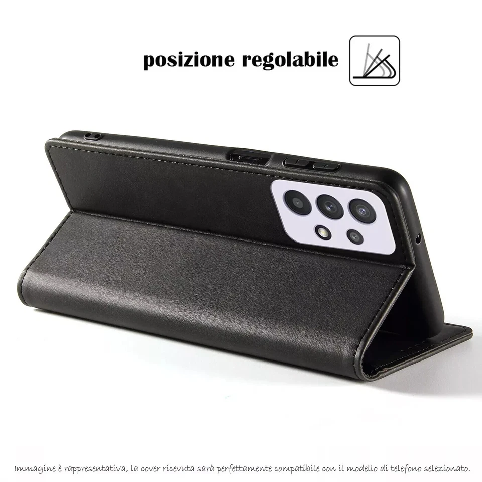 Custodia Cover a Libro Samsung Galaxy Vari modelli in Ecopelle qualità T - Immagine 3 di 4