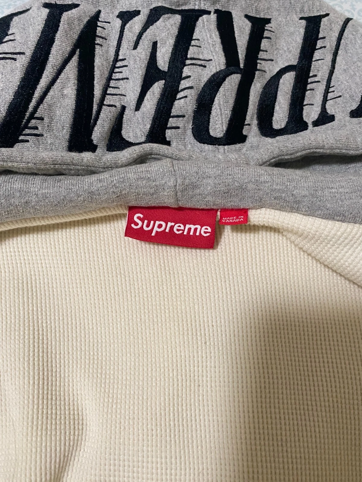 Felpa con cappuccio e zip foderata termica logo Supreme Kings vintage taglia M