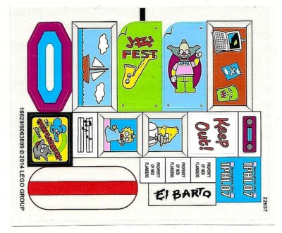 LEGO The Simpsons House STICKER SHEET ONLY ~ Stickers for