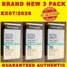 Neutrogena Ultra Sheer Face Liquid Sunscreen Lotion Mineral Sensitive Skin SPF70