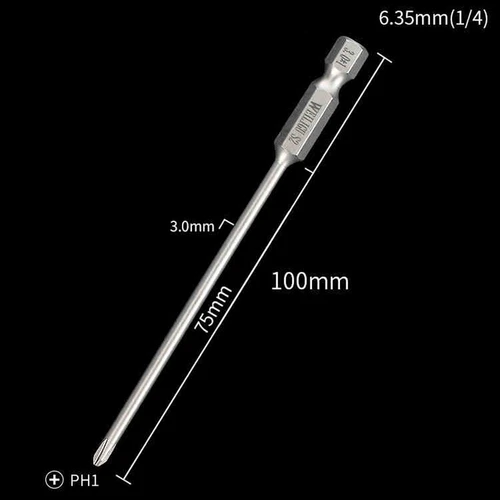 1/4" Magnetisch S2 Stahl Kreuzschlitz Bit PH00 PH0 PH1 PH2 Länge 50mm - 200mm - Picture 44 of 58