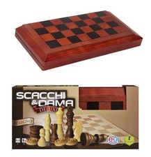 Scacchi e dama deluxe in legno massiccio scacchiera EG Editrice Giochi