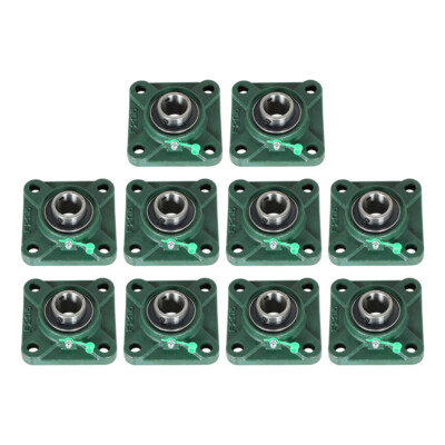 10 Pack UCF205-16 Pillow Block Flange Bearing 1'' Bore 4 Bolt Solid Base