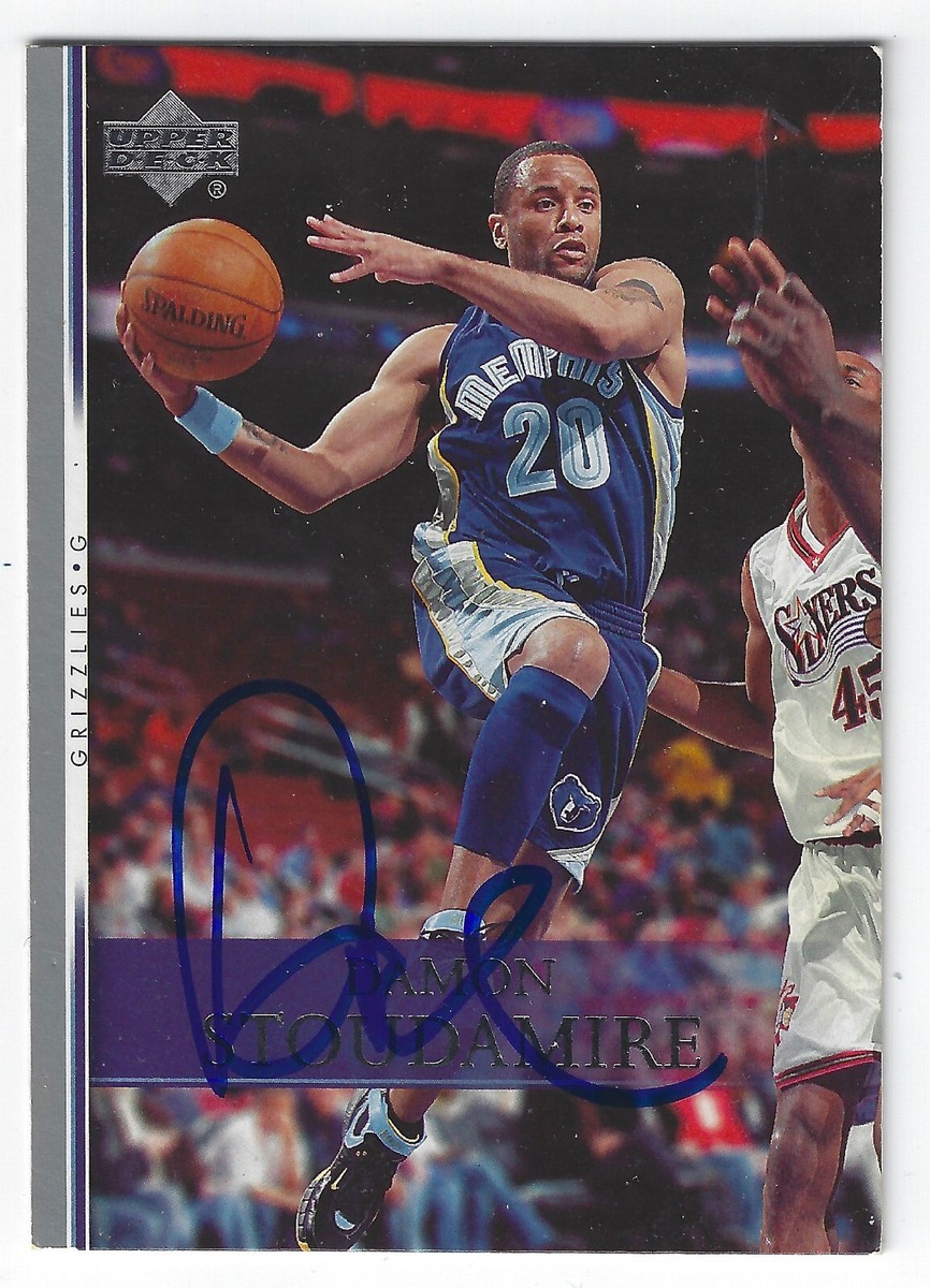 DAMON STOUDAMIRE MEMPHIS GRIZZLIES SIGNED 2007 CARD TRAIL BLAZERS