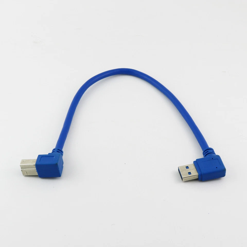 1x USB 3.0 A Male To 3.0 B Male Left Angle Printer Scanner Data Cable 30cm/1ft - Image 2 of 4