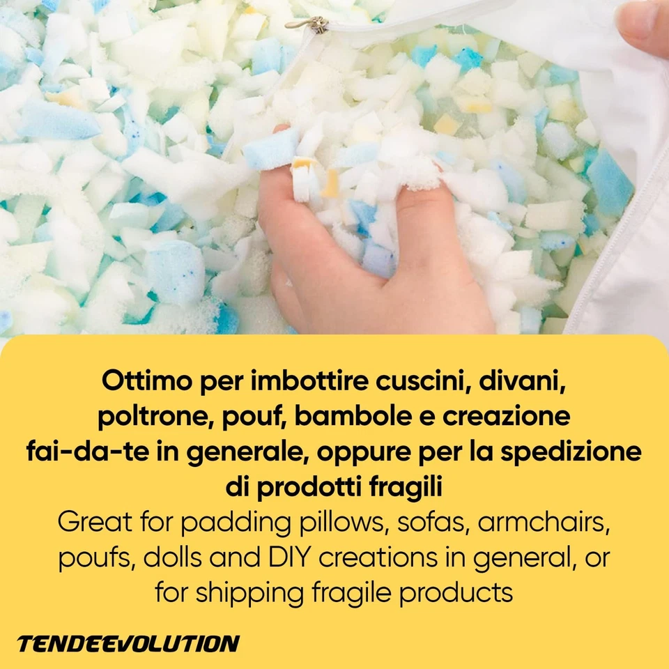 TRUCIOLI GOMMAPIUMA POLIUTERANO IMBOTTITURA CUSCINO DIVANO POLTRONA - Immagine 2 di 4