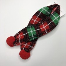 Pet Scarf Cat or Small Dog Green Red Plaid Winter Cute