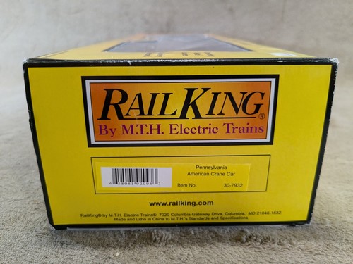 MTH Rail King O Scale 85384 Pennsylvania American Crane Car 30-7932 Yellow - Picture 8 of 24