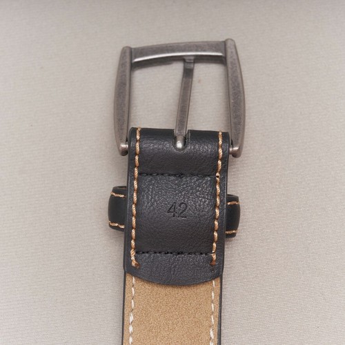 Men�s Ranger Belt Sz 42 Black Basketweave Engraved Vegan Leather - Picture 6 of 16