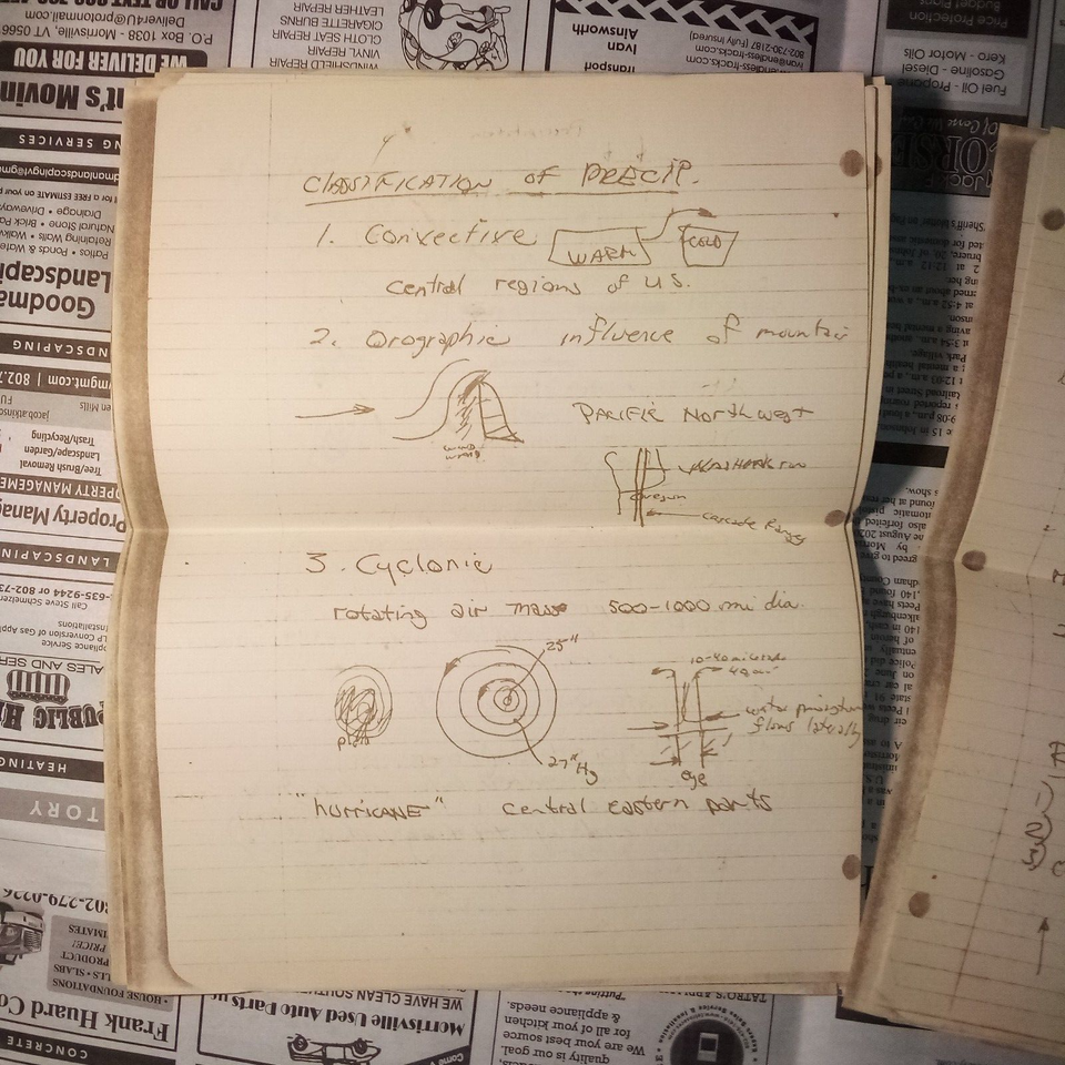 1974 Math Homework Ephemera Collection - photocopies, notes, ditto ...