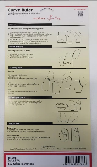 CURVILINEO PROFESSIONALE PER SARTORIA CM 35X19 FRENCH CURVE NL4196 CURVILINEE - Imagen 3 de 3
