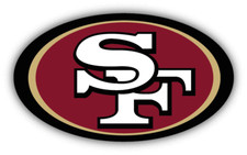San Francisco 49ers NFL Football Oval Car Bumper Sticker - 3'', 5'', 6'' or 8''