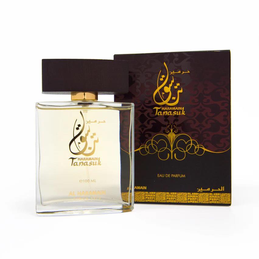 Tanasuk 100 ml Spray Perfume Al Haramain Unisex Ámbar Dulce Almizcle Vainilla Azúcar