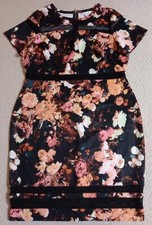 Boutique Womens Size 1X Multi-Color Floral Polyester Blend Short Sleeve Dress 23