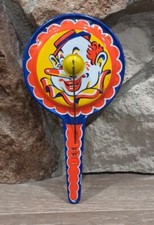 Vintage Mid Century: Kirchhof Tin Noise Maker, Clown, Rattle, Clapper, USA