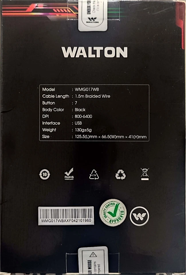 Walton RGB Gaming Mouse WMG017WB - Image 3 of 4