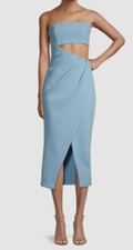  353 Misha Women's Blue Cutout Strapless Medora Dress Size 12