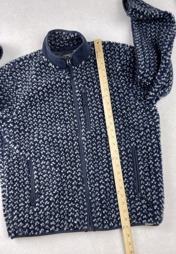 J Crew Nordic Mens Quarter Sherpa Pile Fleece Jacket Size Large Blue Gray - Picture 8 of 8