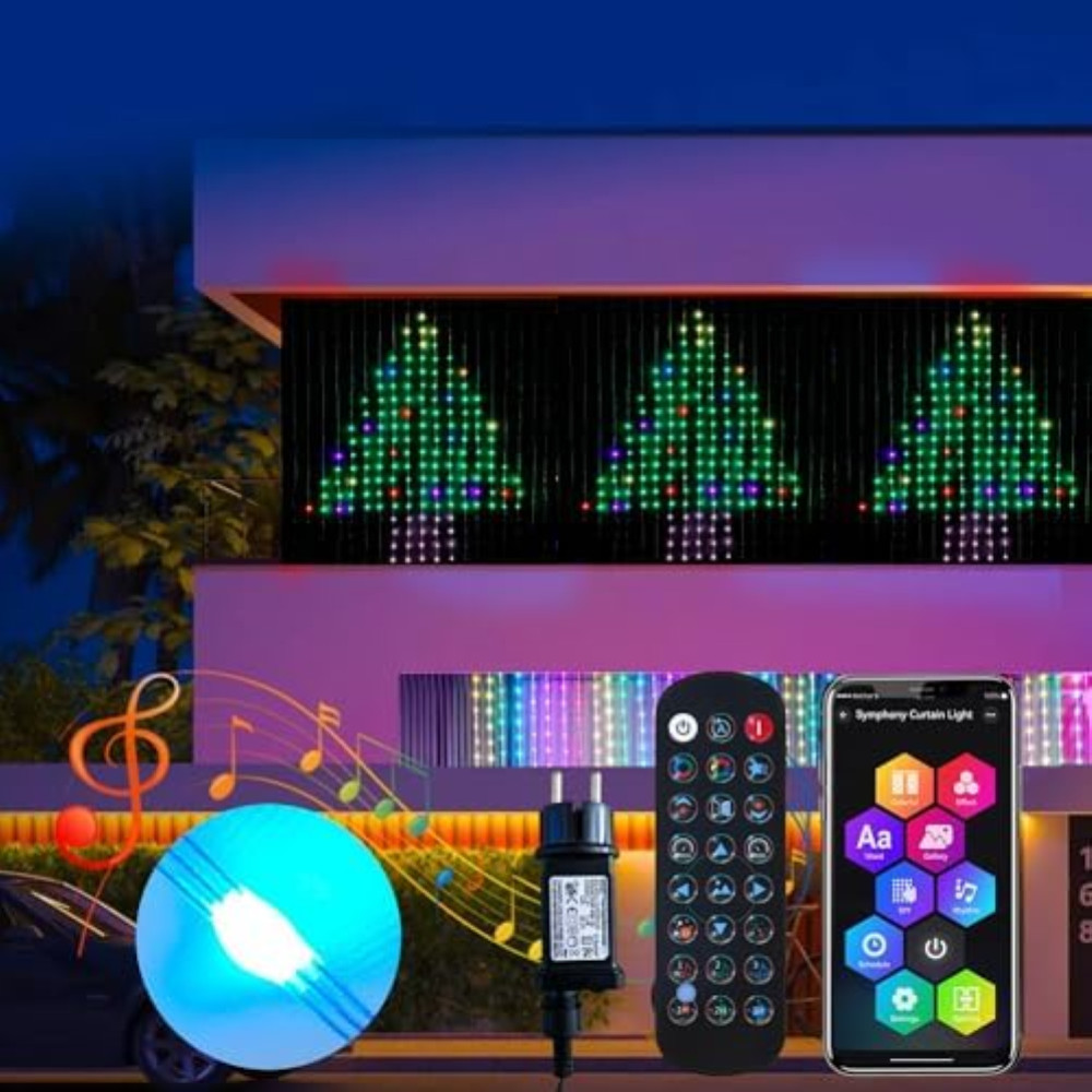 Tenda Luminosa 300 LED 3x3m RGBIC 210 Scene - Alta Qualità Natale